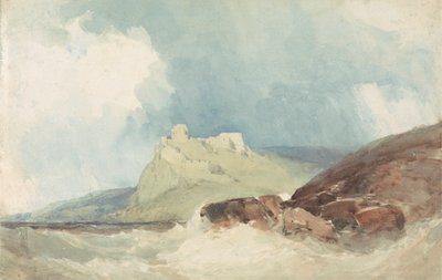 Castle on a Cliff with Stormy Sea by William Callow