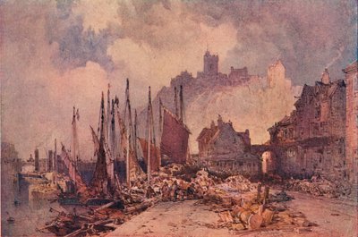 Fish Market on the Quay, Folkestone Harbour by William Callow