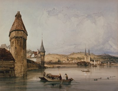 Town of Lucerne, on the Lake of Four Cantons by William Callow