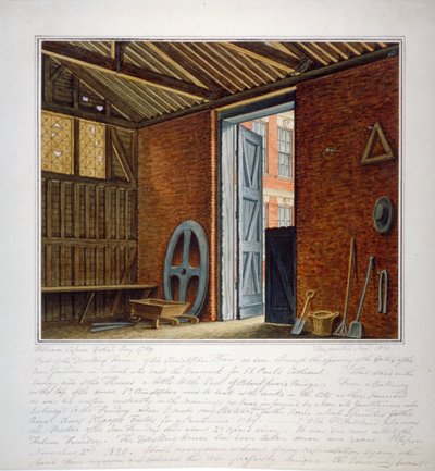 Part of the dwelling house of Sir Christopher Wren, Southwark, London, 1820 by William Capon