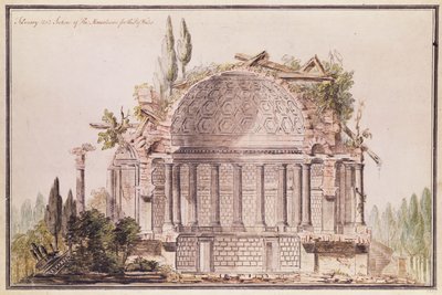 Architectural drawing for mausoleum for Frederick, Prince of Wales by William Chambers