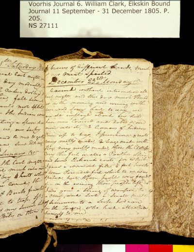 Clark Family Collection - Volume 6. Elkskin Journal, page 205, December 22-23, 1805 by William Clark