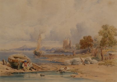 Barnbougle Castle near Crammond on the Forth by Clarkson Frederick Stanfield