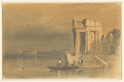 Temple Ruins by a Lake in an Italian Landscape by Clarkson Frederick Stanfield