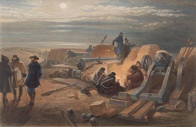 A Quiet Night in the Batteries. A Sketch in the Greenhill Battery by William Crimea Simpson