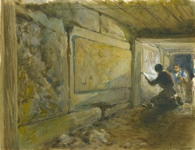 Foundation of South East Corner of Haram Wall, Jerusalem by William Crimea Simpson