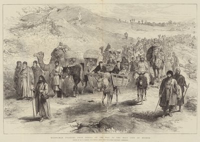 Mussulman Pilgrims from Persia on the Way to the Holy City of Meshed by William Crimea Simpson