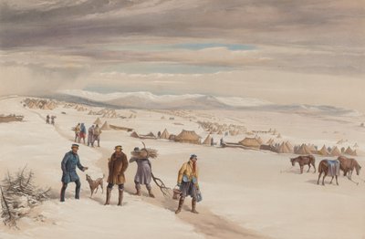 The Camp of the Second Division, Looking East. January 1855 by William Crimea Simpson