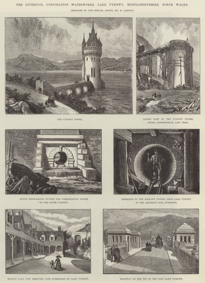 The Liverpool Corporation Waterworks, Lake Vyrnwy, Montgomeryshire, North Wales by William Crimea Simpson