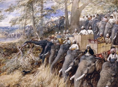 The Prince of Wales in the Terai Beating the Jungle with Sir Jung Bahadur Rana by William Crimea Simpson