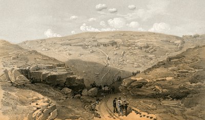 The Valley of the Shadow of Death, caves in the Woronzoff Road behind the 21 Gun Battery by William Crimea Simpson