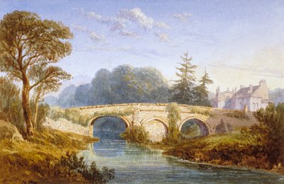 View of Eltham Bridge near Eltham Palace, Woolwich, Greenwich, London by William Crouch