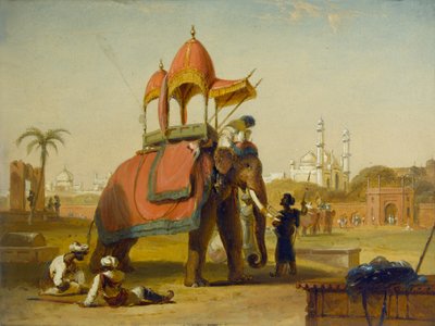 A Caparisoned Elephant - Scene near Delhi (A Scene in the East Indies), 1832 by William Daniell