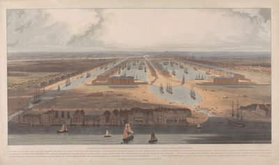 A View of the West India Docks by William Daniell