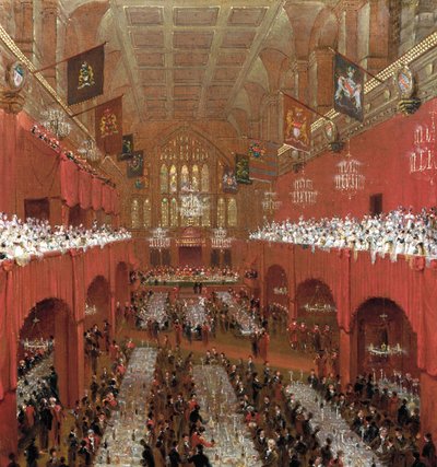 Banquet at the Guildhall, City of London, 1814 by William Daniell