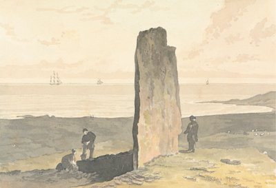 Druidical Stone at Strather, near Barvas, Isle of Lewis by William Daniell