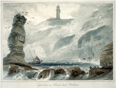 Lighthouse on Flamborough Head, Yorkshire, 1822 by William Daniell