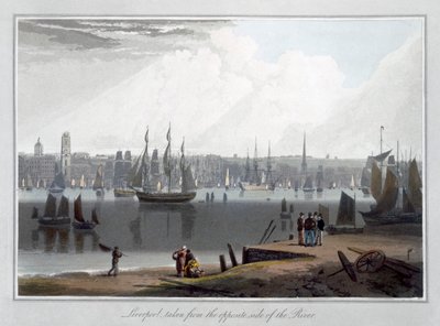 Liverpool, taken from the opposite side of the River, 1815 by William Daniell