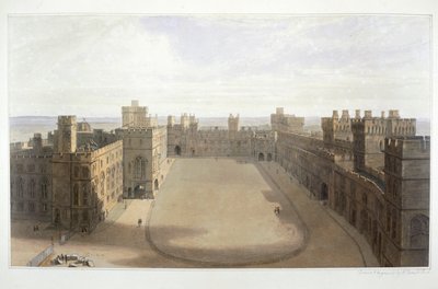 Looking onto the Quadrangle at Windsor by William Daniell
