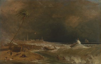 Madras, or Fort St. George, in the Bay of Bengal -- A Squall Passing Off by William Daniell