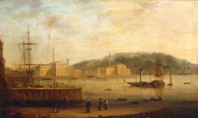 Plymouth Harbour with the Royal William Victualling Yard by William Daniell