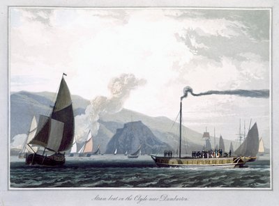Steam Boat on the Clyde near Dumbarton, Scotland by William Daniell