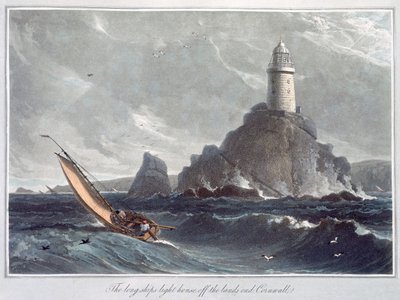 The Longships Lighthouse off the Lands End, Cornwall by William Daniell