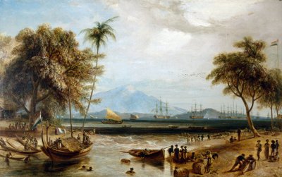 Water point at Anjer Point, on the island of Java (Indonesia) by William Daniell