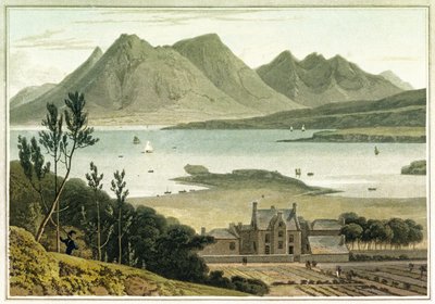 Western View from Raasay Island (Scotland), with Description of a Large Building and Its Adjoining Gardens. Etching in Colors by William Daniell (1769-1837) by William Daniell