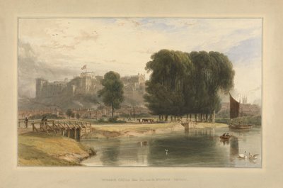 Windsor Castle, from near Brocas Meadows, 1827 by William Daniell