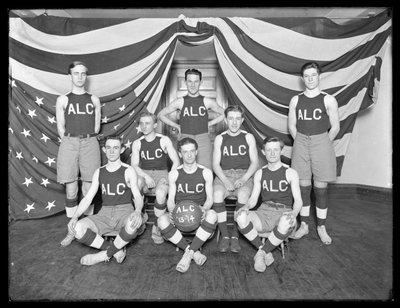 ALC basketball team group portrait, c.1913-14 by William Davis Hassler