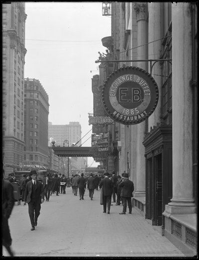 Exchange Buffet Sign at 220 W. 42nd Street, New York City by William Davis Hassler