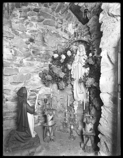 Grotto with Shrine to the Virgin Mary, Seton Hospital, Spuyten Duyvil, Bronx, November 2, 1914 by William Davis Hassler