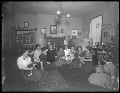 Harriet E. Hassler with a group of young women, 206 W. 13th Street, New York by William Davis Hassler