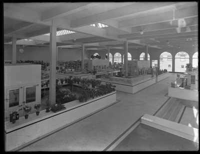 High-angle interior view of the 95th Street Market, New York City by William Davis Hassler