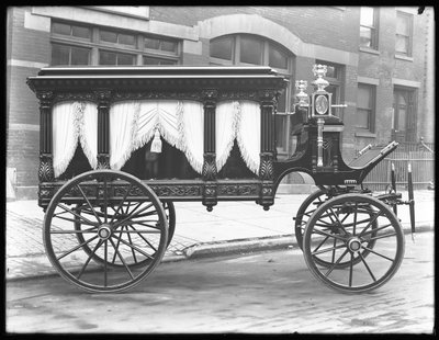 Horse-Drawn Hearse Belonging to F.S. York, New York City, December 1, 1914 by William Davis Hassler
