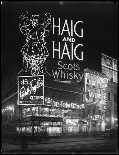 Illuminated Sign for Haig and Haig Whiskey, New York City, January 6, 1917 by William Davis Hassler