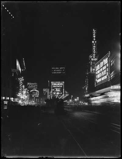 Illuminated Signs in Times Square, New York City, 1917 by William Davis Hassler