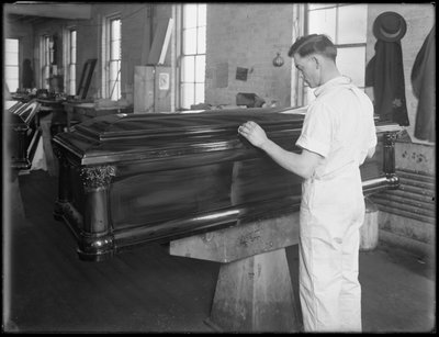 Inspecting a Casket, Oneida, New York, April 3, 1916 by William Davis Hassler