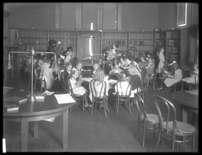 Interior View of an Unidentified Branch of the Queens Borough Public Library by William Davis Hassler