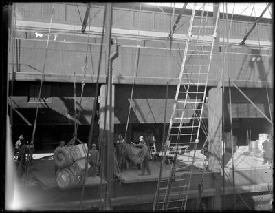 Loading a Steamship from the Upper Deck, Chelsea Piers, New York by William Davis Hassler
