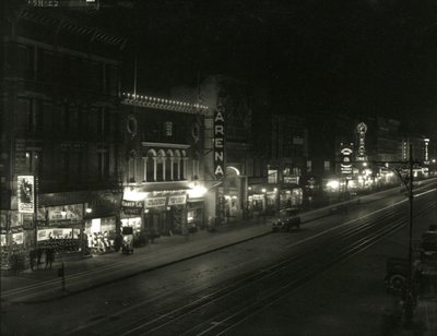 Night View on South Side of 23rd Street Between Sixth and Seventh Avenues, c.1916-17 by William Davis Hassler