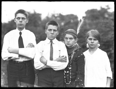 Outdoor Portrait Shot of Four Children by William Davis Hassler