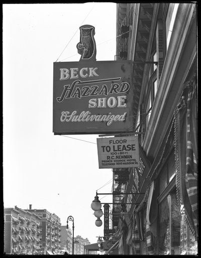 Sign for Beck Hazzard Shoes, New York City, July 1916 by William Davis Hassler