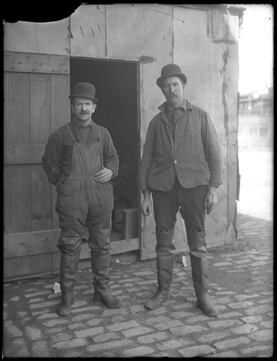 Unidentified Sewer Workers Pose Above Ground, New York by William Davis Hassler