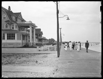View along the Boardwalk from Beach 125th Street, Belle Harbor, Queens by William Davis Hassler