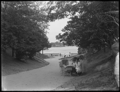 View of lane leading to water, 86th Street Park lane to the East River, New York City, July 31, 1914 by William Davis Hassler
