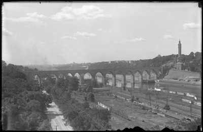 View of the Harlem River, High Bridge, and Highbridge Tower by William Davis Hassler