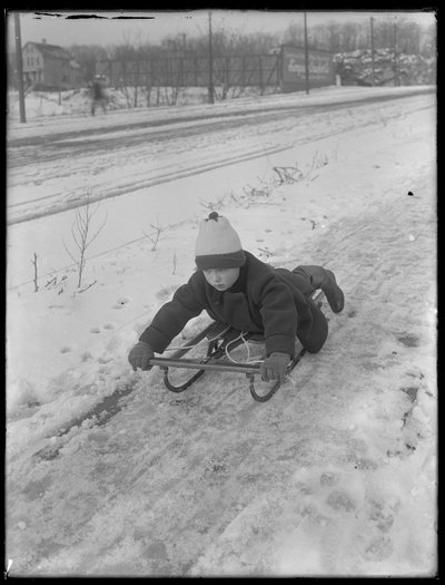 William Gray Hassler with his new sled by William Davis Hassler