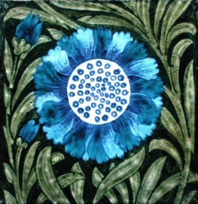 Tile with Persian Style Floral Design by William de Morgan